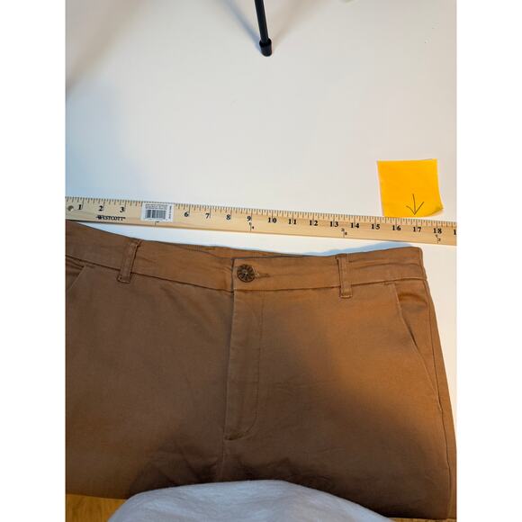 KUT from the Kloth Straight Leg Pants 12 Brown Mid Rise Stretch Chino Trouser - Picture 8 of 11